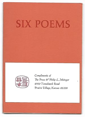 Imagen del vendedor de Six Poems [Numbered edition] a la venta por The Bookshop at Beech Cottage