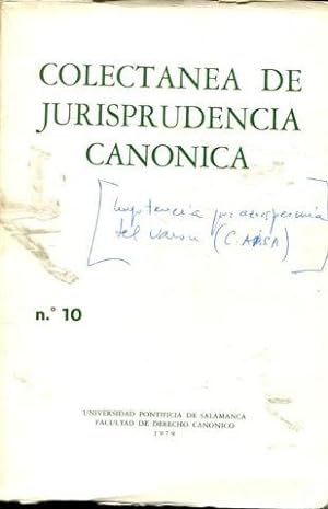 COLECTANEA DE JURISPRUDENCIA CANONICA. Nº 10.