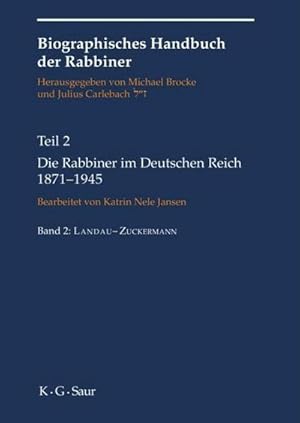 Bild des Verkufers fr Die Rabbiner im Deutschen Reich 1871-1945 zum Verkauf von AHA-BUCH GmbH