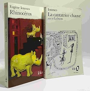 Image du vendeur pour Rhinocros + La cantatrice chauve suivi de La leon --- 2 livres mis en vente par crealivres