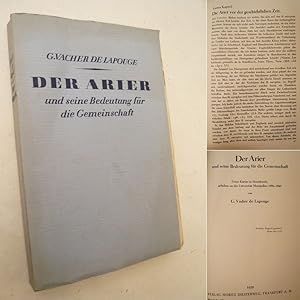 Seller image for Der Arier und seine Bedeutung fr die Gemeinschaft. Freier Kursus in Staatskunde, gehalten an der Universitt Montpellier 1889-1890 for sale by Galerie fr gegenstndliche Kunst