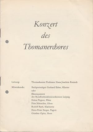 Bild des Verkufers fr Programmheft KONZERT DES THOMANERCHORES 1976 zum Verkauf von Programmhefte24 Schauspiel und Musiktheater der letzten 150 Jahre