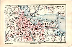 Original historische farbige Landkarte: Amsterdam, Maßstab 1 : 40000","