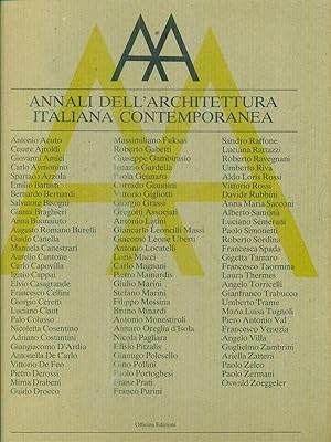 Bild des Verkufers fr Annali dell'Architettura Italiana Contemporanea 1988-89 zum Verkauf von Librodifaccia
