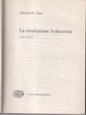 Bild des Verkufers fr La rivoluzione bolscevica 1917-1923 zum Verkauf von Librodifaccia