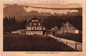 Schlingelbaude im Riesengebirge Seehöhe 1067 m, gelaufen