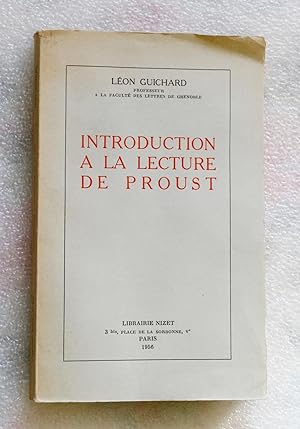 Seller image for Introduction  la lecture de Proust (Introduction to the Reading of Proust) for sale by Cotswold Valley Books