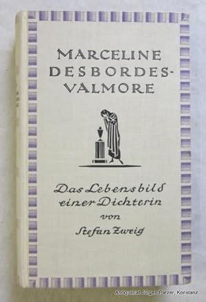 Image du vendeur pour Marceline Desbordes-Valmore. Das Lebensbild einer Dichterin. Leipzig, Insel, 1927. Mit 4 Tafeln. 259 (statt 261) S., 1 Bl. Illustrierter Or.-Lwd.; Rcken minimal verblasst. mis en vente par Jrgen Patzer