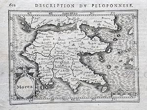 Bild des Verkufers fr MOREA: DESCRIPTION DU PELOPONNESE: MAP zum Verkauf von Hornseys