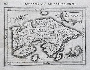 Bild des Verkufers fr CEFALONIA: DESCRIPTION DE CEPHALLENIE: MAP zum Verkauf von Hornseys