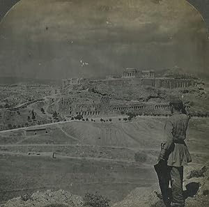 Seller image for Greece Athens panorama Acropolis Old Keystone View Stereoview Photo 1906 for sale by Bits of Our Past Ltd