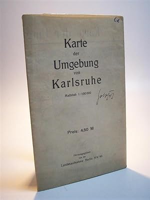 Karte der Umgebung von Karlsruhe, Durlach, Ettlingen u. Rastatt.