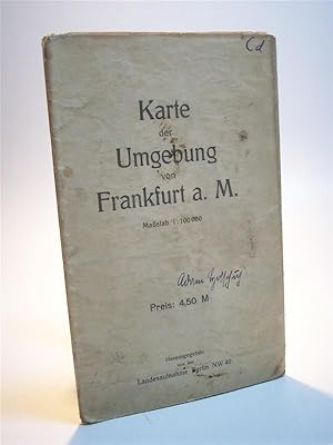 Bild des Verkufers fr Karte der Umgebung von Frankfurt a/M, Hanau, Offenbach und Homburg zum Verkauf von Adalbert Gregor Schmidt