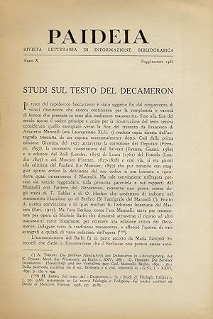 Imagen del vendedor de Studi sul testo del Decameron. a la venta por Libreria Oreste Gozzini snc