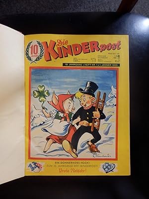 Die Kinderpost -- 1955 - 10. Jahrgang Heft 1-26 komplett. Privater Einband