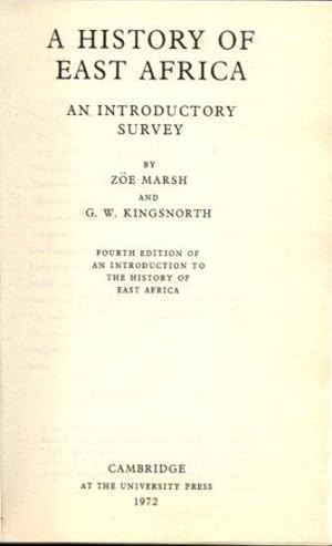 A HISTORY OF EAST AFRICA: An Introductory Survey