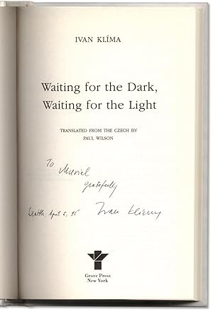 Imagen del vendedor de Waiting for the Dark, Waiting for the Light. a la venta por Orpheus Books