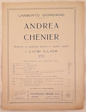 ANDREA CHENIER DRAMMA DI AMBIENTE STORICO IN QUATTRO QUADRI DI LUIGI ILLICA,