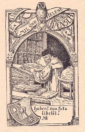 Exlibris für Emil und Helene Jaensch. Klischéedruck.