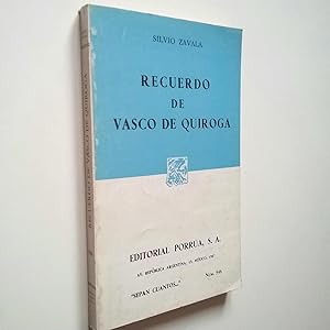 Seller image for Recuerdo de Vasco de Quiroga (Segunda edicin aumentada) for sale by MAUTALOS LIBRERA