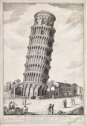Veduta del celebratissimo campanile di Pisa in Toscana fondato l'anno 1074. Gli architetti furono...