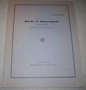 Seller image for Recit et Impromptu Pour Clarinette et Piano for sale by Easy Chair Books