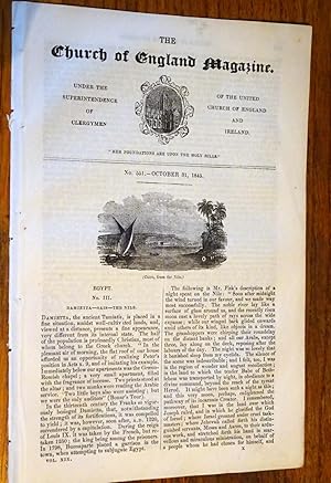 Immagine del venditore per The Church of England Magazine No 551, 31 October 1845. EGYPT (pt 3) DAMIETTA SAIS The NILE. + Burning of the Dead. venduto da Tony Hutchinson