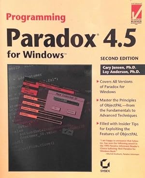 Seller image for Programming Paradox 4.5 for Windows. for sale by Girol Books Inc.