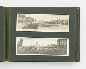 An album of panoramic photographs showing scenes of destruction on the Western Front, mostly take...