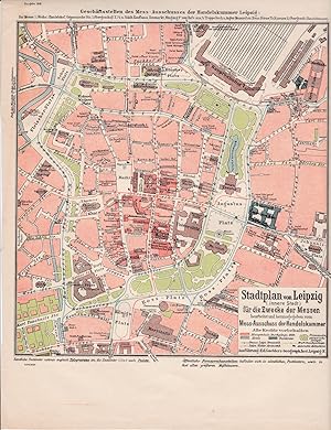 Stadtplan von Leipzig (innere Altstadt) für die Zwecke der Messen