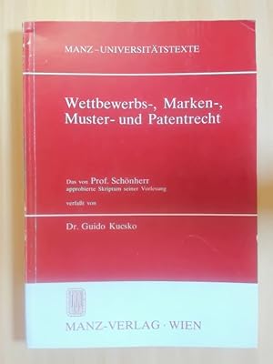 Bild des Verkufers fr Wettbewerbs-, Marken-, Muster- und Patentrecht. zum Verkauf von avelibro OHG