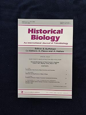 HISTORICAL BIOLOGY: AN INTERNATIONAL JOURNAL OF PALEOBIOLOGY - VOLUME 2/NUMBER 1