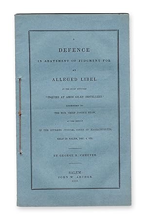 A Defence in Abatement of Judgment for an Alleged Libel in the Story Entitled "Inquire at Deacon ...