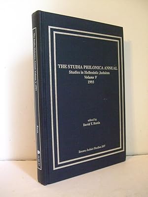 Seller image for The Studia Philonica Annual. Studies in Hellenistic Judaism. Volume V (5) 1993 for sale by Lily of the Valley Books