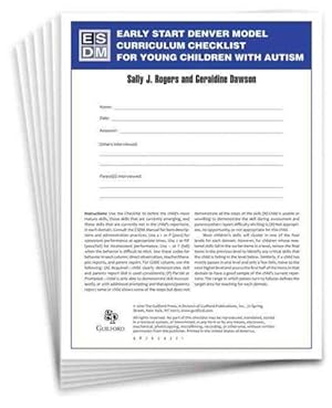 Imagen del vendedor de Early Start Denver Model Curriculum Checklist for Young Children With Autism a la venta por GreatBookPricesUK