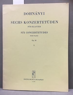 Bild des Verkufers fr Sechs Konzertetden fr Klavier. Six concertetudes for Piano Op. 28 1 Z. 2907 zum Verkauf von Kepler-Buchversand Huong Bach