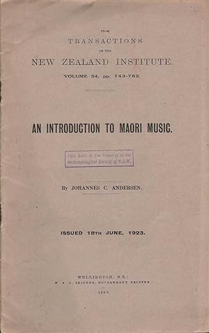 Imagen del vendedor de An Introduction to Maori Music a la venta por Mr Pickwick's Fine Old Books