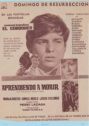 APRENDIENDO A MORIR (LA PELICULA DE SU VIDA). Publicidad original de Prensa - Cine Español