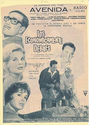 LOS ECONOMICAMENTE DEBILES. Publicidad original de Prensa - Cine Español