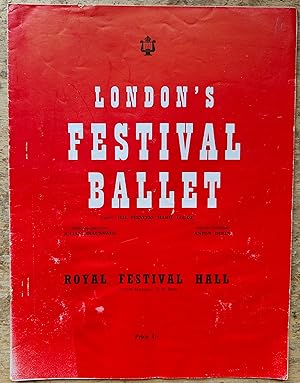 Imagen del vendedor de London's Festival Ballet Season 1955 programme a la venta por Shore Books