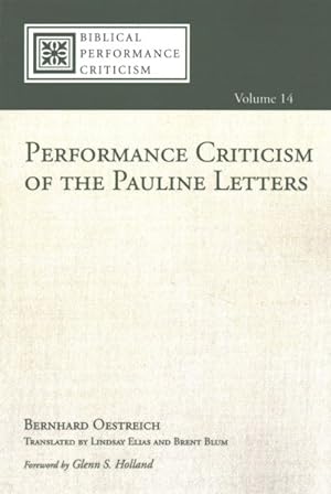 Bild des Verkufers fr Performance Criticism of the Pauline Letters zum Verkauf von GreatBookPricesUK