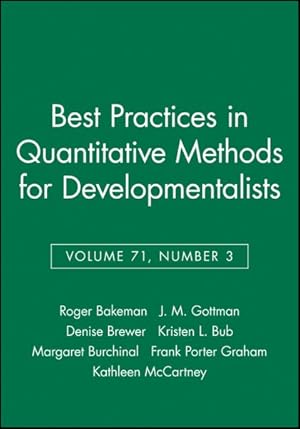 Immagine del venditore per Best Practices in Quantitative Methods for Developmentalists venduto da GreatBookPricesUK