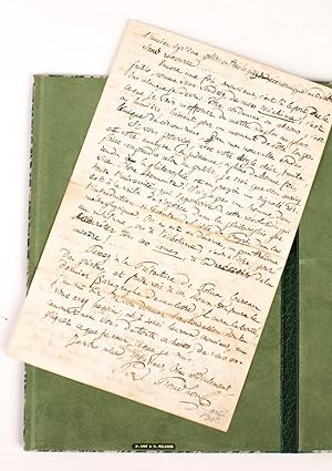 Lettre autographe signée de 4 pages rédigée depuis la prison de Sainte-Pélagie