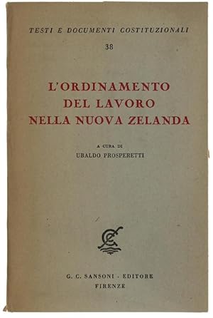 L'ORDINAMENTO DEL LAVORO NELLA NUOVA ZELANDA.: