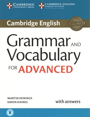 Bild des Verkufers fr Grammar and Vocabulary for Advanced With Answers and Audio : Self-study Grammar Reference and Practice; With Downloadable Audio File zum Verkauf von GreatBookPricesUK