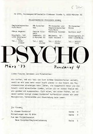 Seller image for Psycho. Mrz '77. Rundbrief 4. for sale by Fundus-Online GbR Borkert Schwarz Zerfa