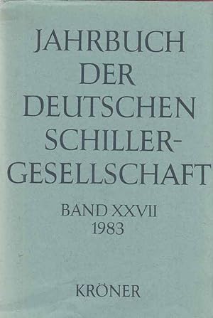 Bild des Verkufers fr Band 27. Jahrbuch der Deutschen Schiller-Gesellschaft. zum Verkauf von Fundus-Online GbR Borkert Schwarz Zerfa