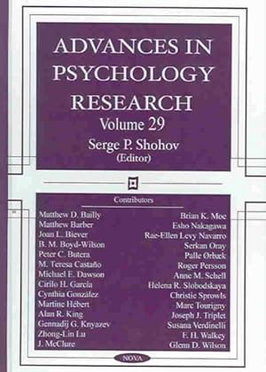 Image du vendeur pour Advances in Psychology Research mis en vente par GreatBookPricesUK