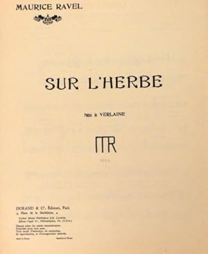 Bild des Verkufers fr Sur l`herbe. Posie de Verlaine zum Verkauf von Paul van Kuik Antiquarian Music