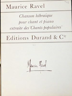 Bild des Verkufers fr Chanson hbraque pour chant et piano extraite des "Chants populaires" zum Verkauf von Paul van Kuik Antiquarian Music